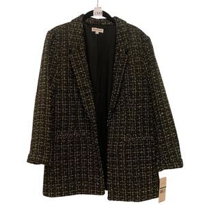 NWT Nanette Lepore, Women's Tweed Open-Front Blazer Coat